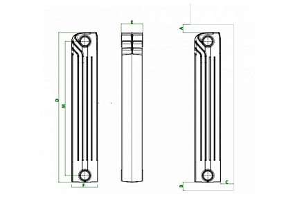 Биметаллический радиатор Fondital ALUSTAL 500/100 BIANCO 8 секций R90103408
