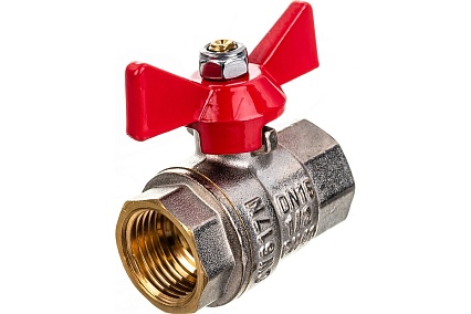 Шаровой кран Valtec Base рукоятка бабочка 1/2" внутренняя-внутренняя VT.217.N.04