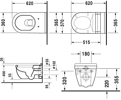 Подвесной унитаз Duravit Starck-3 22260900001