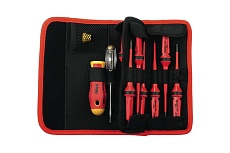 Набор диэлектрических cтержней Felo SL, PH, PZ, TX и рукоятка E-SMART в поясной сумке, 12 шт. 06381204