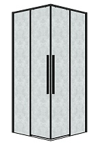 Душевой уголок Grossman Galaxy 300.K33.01.1010.21.02 100x100 шиншилла, черный матовый