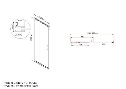 Душевой уголок Vincea Гарда (Garda) VSS-1G9595CL 95x95 хром, прозрачное
