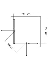 Душевой уголок AQUAme AQM7102-2-8 80x80 прозрачный, черный