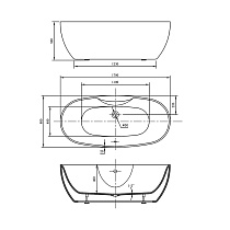 Акриловая ванна Vincea VBT-405B 170x80 белый