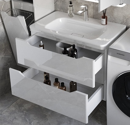 Тумба с раковиной Style Line Марелла Люкс Plus 80 см подвесная