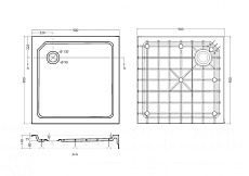 Поддон для душа Cezares TRAY-SMC-A-90-550-150-W 90x90 стеклокомпозит