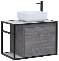 Тумба со столешницей Aquanet Nova Lite Loft 75 см, чаша справа, дуб рошелье