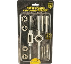 Набор плашек и метчиков 12шт Berger BG BG12TDS