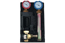 Насосная группа с термостатическим смесительным клапаном Rommer RDG-1002-012501 (35-60С) без насоса, левая RG0092MQC1UMPD