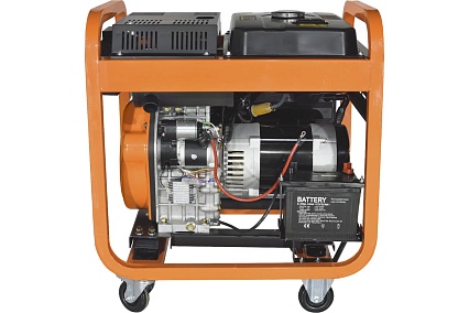 Генератор Carver PPG-11000DE дизель, LT-1100F, 8,5/9,5 кВт, 220 В, бак 20л, э/старт, колеса, медь 01.020.00025