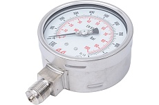 Манометр от 0 до 1000 бар из нержавеющей стали, D100 мм, M20x1.5, штуцер снизу A-Flow G32-S-20M-100A-1000bar