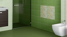 Декор Шахтинская плитка Сакура зеленый 01 25х40 см, 10301001893