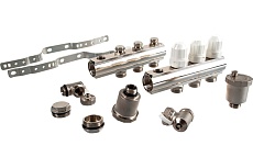 Коллекторный блок KROMWELL с термостатическими вставками, запорными клапанами EU.ST6079350 1x34x3_k