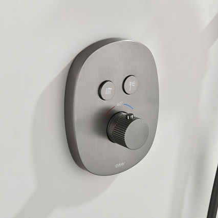 Душевой набор Black&White Gravity GH-9201-GM термостат, оружейная сталь