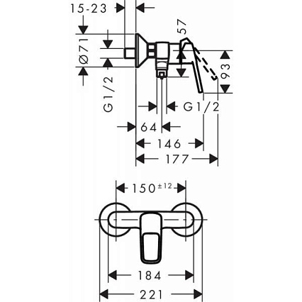 Смеситель для душа Hansgrohe Logis Loop 71247000