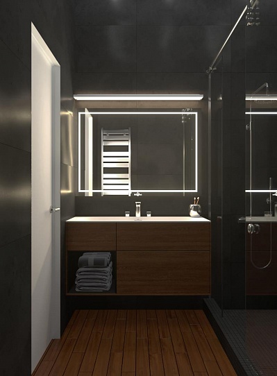 Дизайн-проект ванной комнаты "Черная симфония".