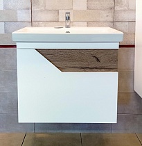 Мебель для ванной Бриклаер Брайтон 60 см белый матовый/дуб кера