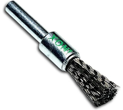 Щетка концевая гофрированная Lessmann 12х60х0.30 мм, нерж., хвост-к 6 мм 451361