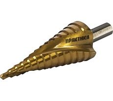 Сверло ступенчатое спиральное с кобальтовым покрытием по металлу (4-30 мм; шаг 2 мм; 3-х гран.хвост.10 мм) Практика 793-770
