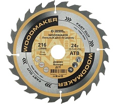 Диск пильный по дереву WoodMaker 216х30 мм, Z=24 АТВ Diamond Industrial DIDD216Z24