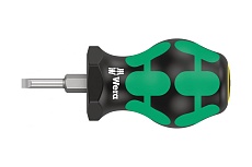 Короткая отвёртка для карбюраторов, шлицевая WERA 335 Stubby SL 3,5x0,6x24,5 мм WE-008840