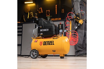 Воздушный компрессор Denzel DK1500/24,Х-PRO 1,5 кВт, 230 л/мин, 24 л 58063
