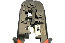 Кримпер STEKKER CTLS007 для обжима RJ разъемов RJ-45 (8P8C), RJ-12 (6P6C) и RJ-11 (6P4C и 6P2C), черный/красный, 49613