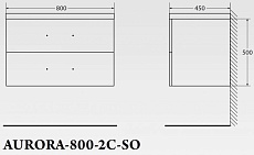 Тумба с раковиной BelBagno Aurora 80 см Bianco Lucido