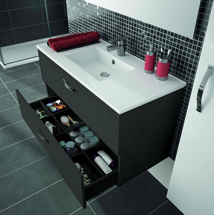 Мебель для ванной Jacob Delafon Ola 80 см серый антрацит
