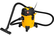 Строительный пылесос Denzel RVC20, 1400 Вт, бак 20 л, шланг 3 м, розетка с автосинхр. 28202