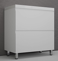 Тумба с раковиной Style Line Манхэттен 80 см напольная, белый матовый