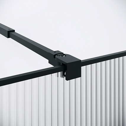 Душевая перегородка Niagara Nova NG-481-90FBLACK 90x200 рифленая/тонированная, профиль черный матовый