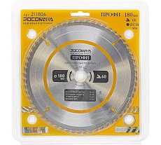 Пильный диск по дереву ПРОФИ 180х20/16 мм, 60Т РОСОМАХА 211806
