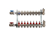 Коллектор из нержавеющей стали в сборе с расходомерами STOUT 8 выходов SMS 0907 000008