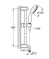 Душевой гарнитур Grohe New Tempesta 100, 3 режима 27794001