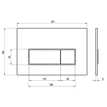 Кнопка смыва Ravak Uni Slim X01744 черный матовый