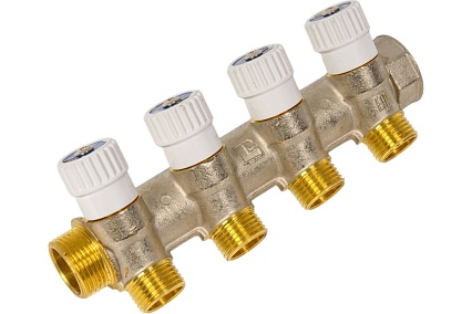 Распределительный коллектор STOUT 3/4, 4 отвода 1/2 SMB 6851 341204 RG008SFVPM6IB3