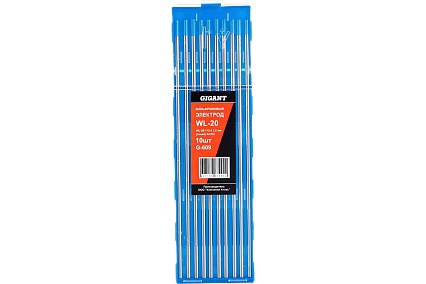 Электроды вольфрамовые WL-20-175 (10 шт; 3.2 мм; синий; AC/DC) Gigant G-609
