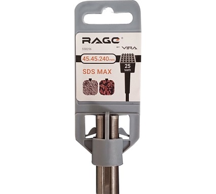 Зубило бучарда по бетону RAGE 45x240 мм, SDS-max VIRA 558256
