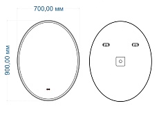 Зеркало Art&Max Palermo AM-Pal-700-900-DS-F-H 70x90 с подсветкой, антипар