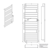 Полотенцесушитель электрический Bemeta 704151064 285W 600x1680, белый матовый