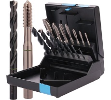 Набор метчиков VOLKEL машинных M3-M12 +сверла HSSE 14пр V47856