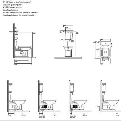 Унитаз с низким бачком Kerasan Waldorf 418201/411601