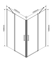 Душевой уголок Vincea Orta VSS-1O 100x100 хром, прозрачный