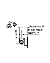 Смеситель для душа Plumberia INT1135 внутренняя часть