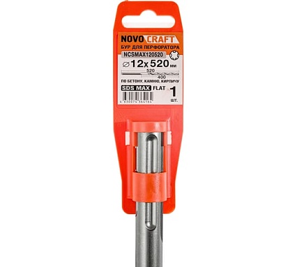 Бур по бетону для больших нагрузок (12x520 мм; SDS-max) NOVOCRAFT NCSMAX120520