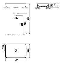 Раковина Creavit Ultra UL060-00MB00E-0000 60 см жемчужный матовый