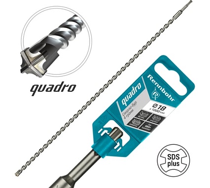 Бур Quadro (18x1000 мм; SDS-plus) RENNBOHR 511810