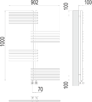 Полотенцесушитель водяной Terminus Европа П20 700x1000, 4670078530615