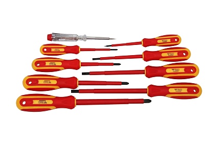 Набор отверток Brilliant Tools VDE SL шлицевые и PH Phillips 9 предметов BT068010